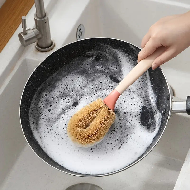 Eco-Friendly Long Handled Coconut Fiber Dish Brush