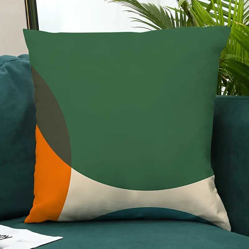 Abstract Morandi Color Geometric Pillow Cover 18x18in