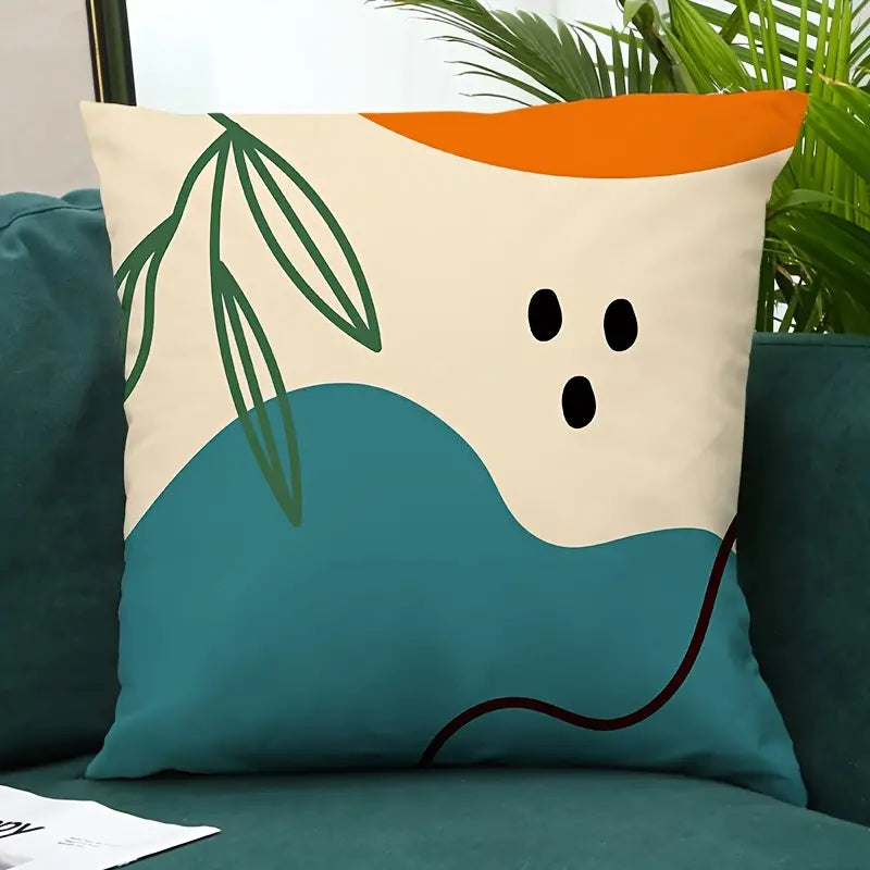 Abstract Morandi Color Geometric Pillow Cover 18x18in
