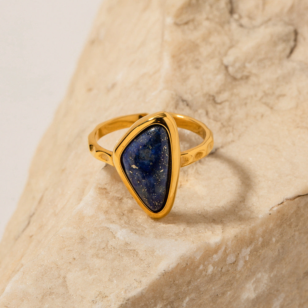Gold Triangle Ring for Women | Adjustable Stainless Steel