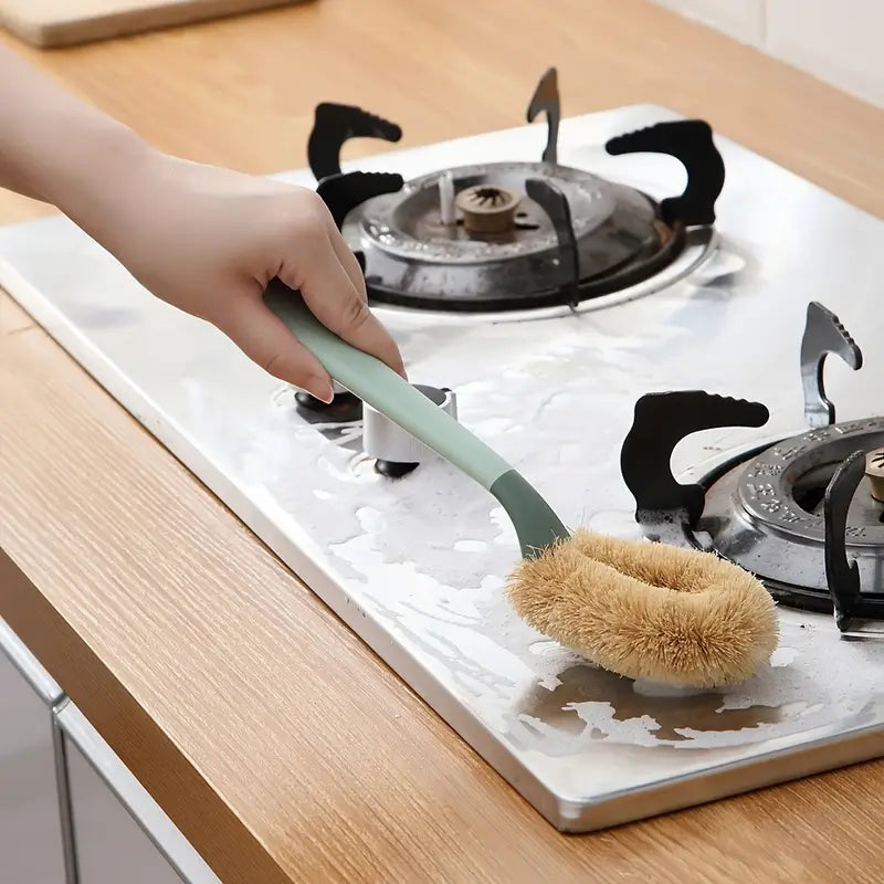 Eco-Friendly Long Handled Coconut Fiber Dish Brush