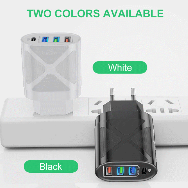 Universal Mobile Phone Charger with 4 USB Ports